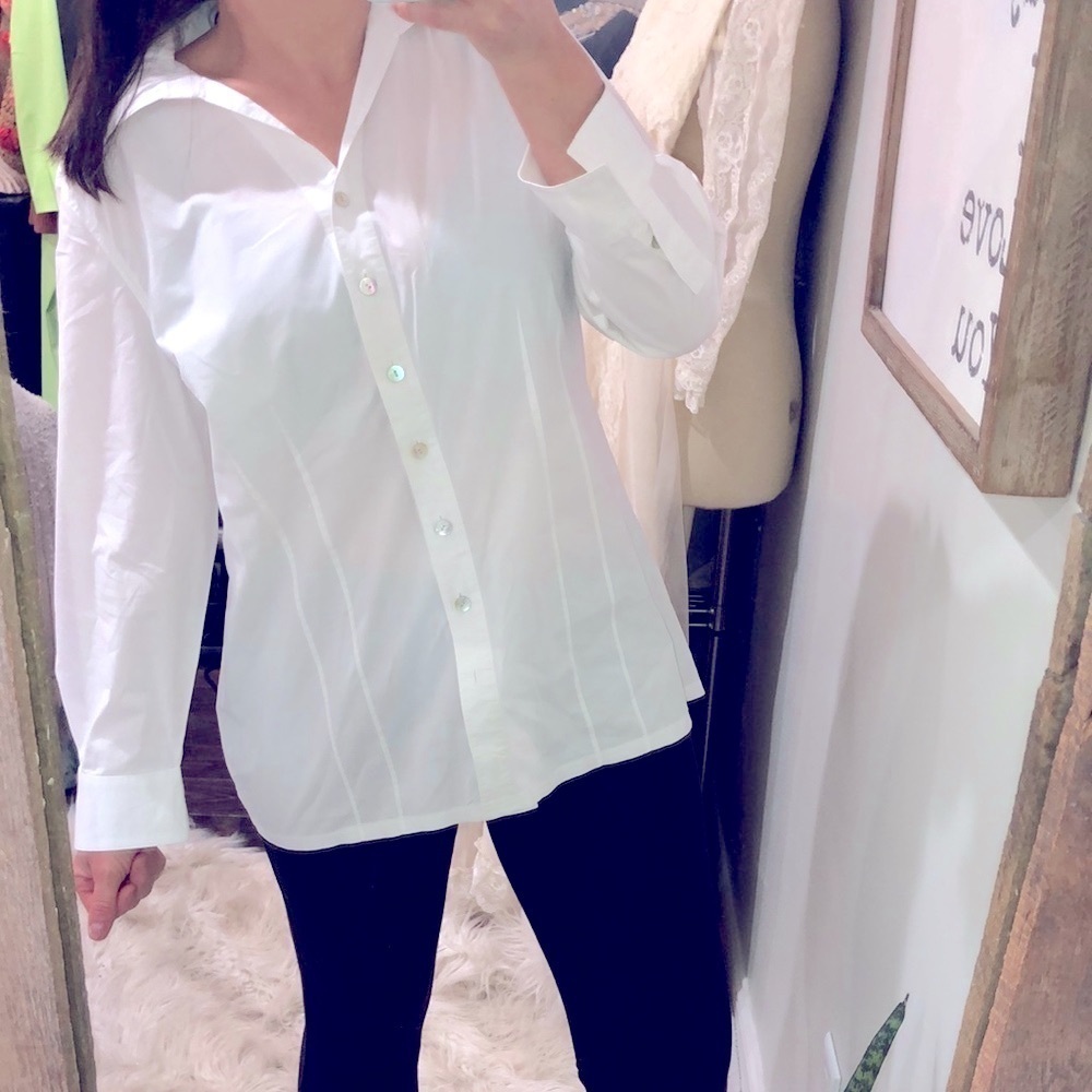 Tyler Boe white button down top size 12